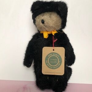 Halloween Vintage Boyds Bears Black and Tan Plush with Gold Bow